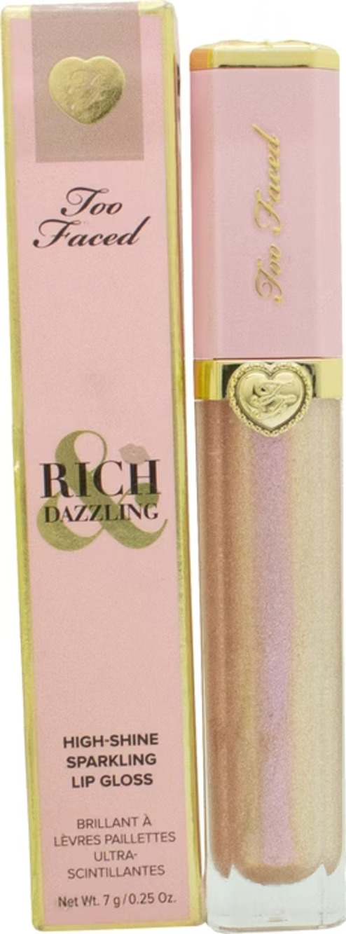 TOO FACED RICH & DAZZLING LIP GLOSS ALL THE STARS HIGH SHINE SPARKLING 0.25 OZ